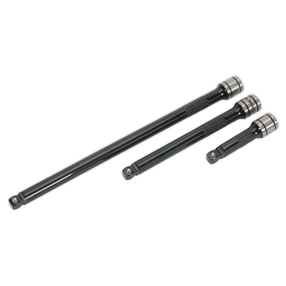 Premier Black Wobble/Rigid Extension Bar Set 3/8"Sq Drive 3pc