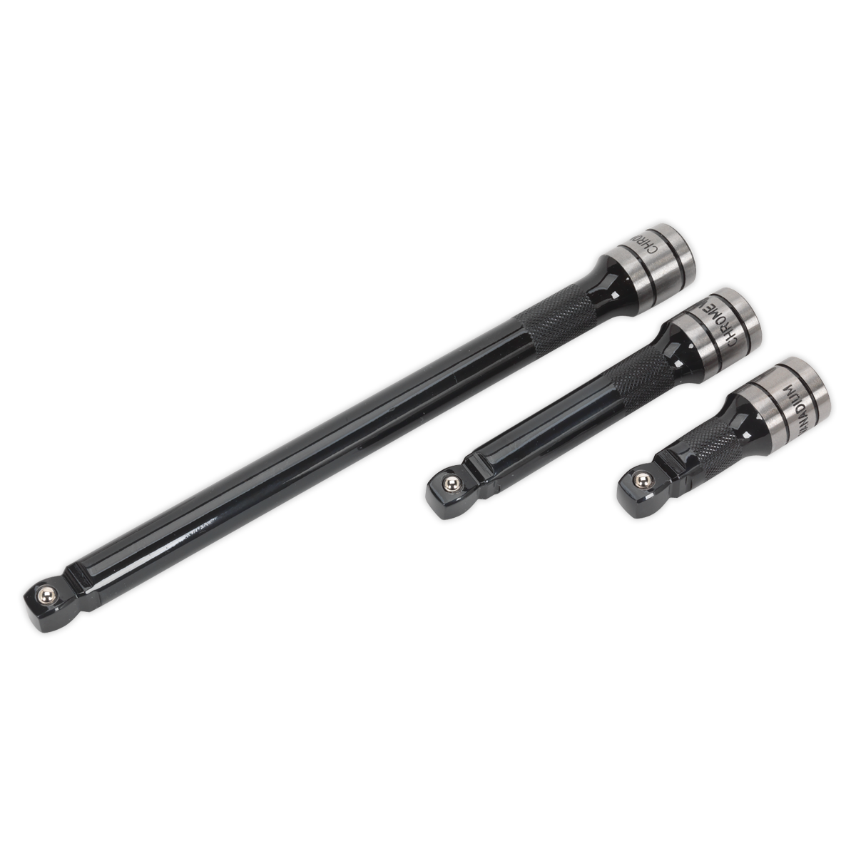 Premier Black Wobble/Rigid Extension Bar Set 1/2"Sq Drive 3pc