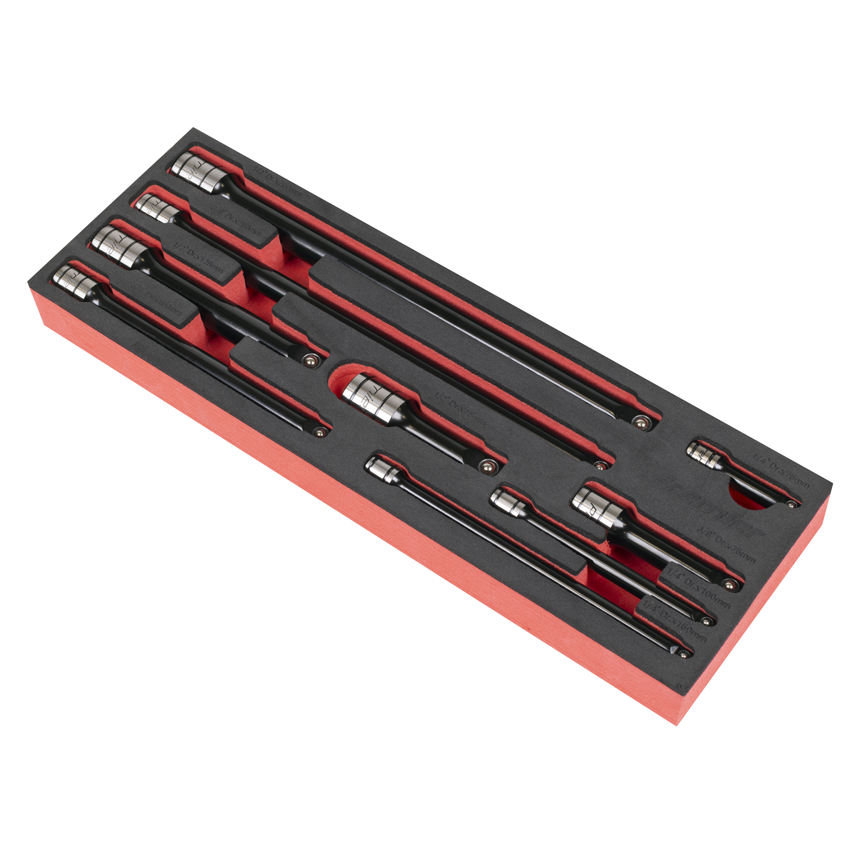Premier Black Wobble/Rigid Extension Bar Set 1/4", 3/8" & 1/2"Sq Drive 9pc - Premier Black