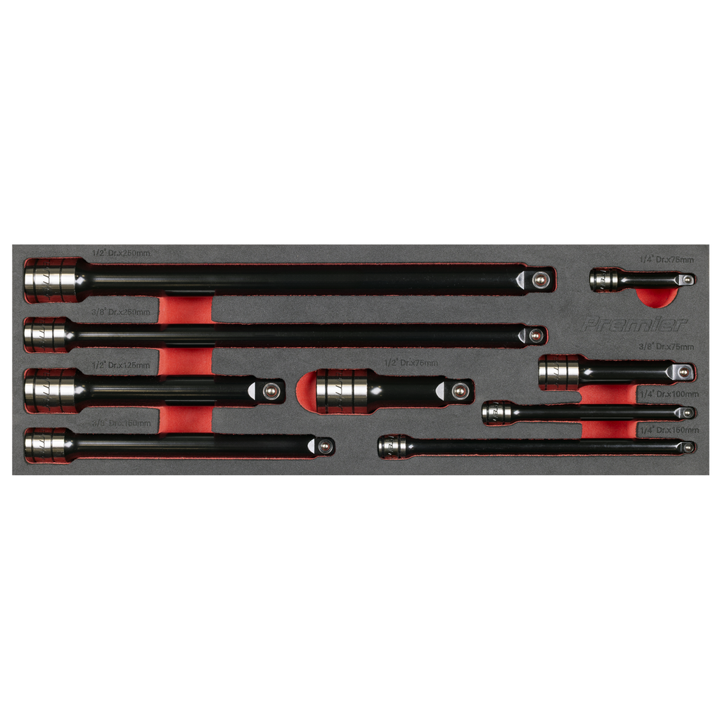 Premier Black Wobble/Rigid Extension Bar Set 1/4", 3/8" & 1/