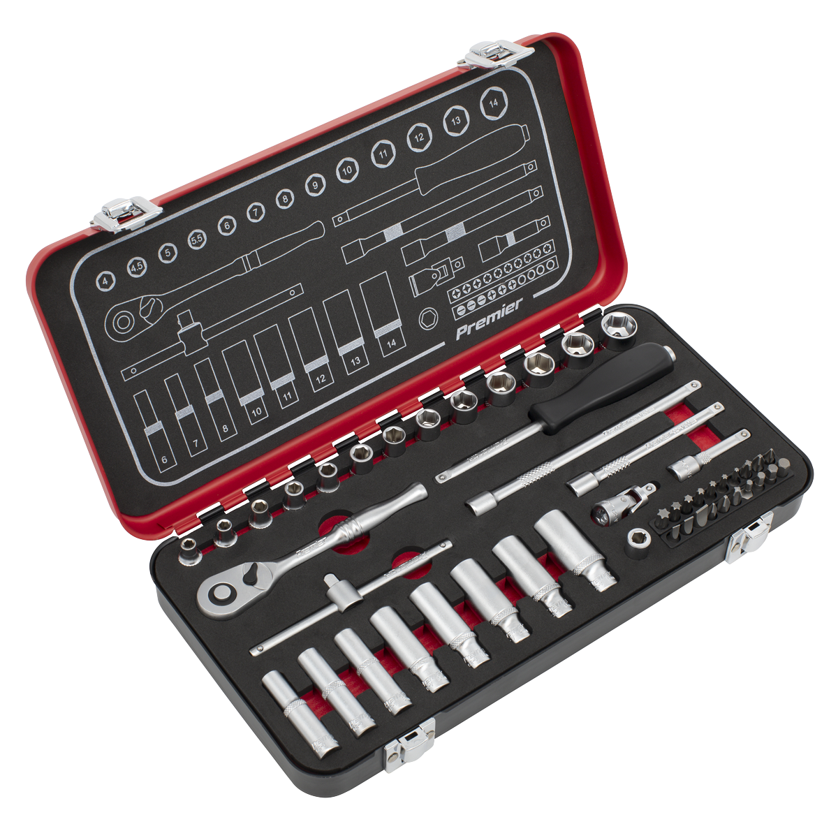 Premier Platinum Socket Set 1/4"Sq Drive 49pc