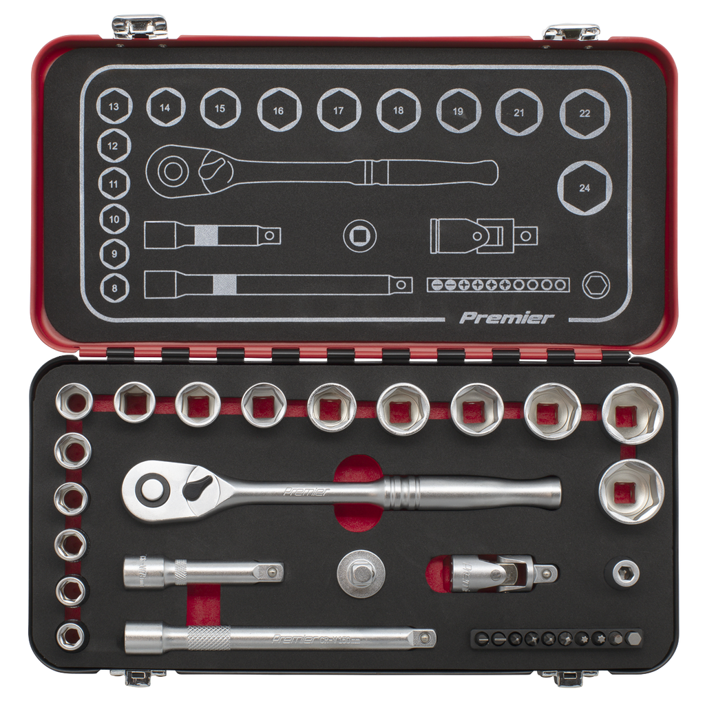 Premier Platinum Socket Set 3/8"Sq Drive 31pc
