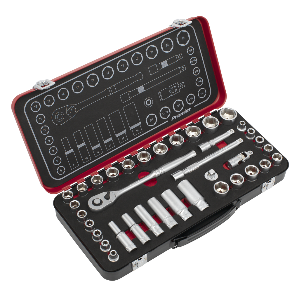 Premier Platinum Metric/Imperial Socket Set 3/8"Sq Drive 37p