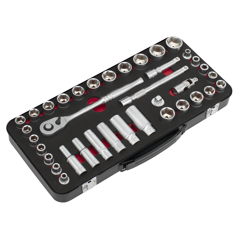 Premier Platinum Metric/Imperial Socket Set 3/8"Sq Drive 37p