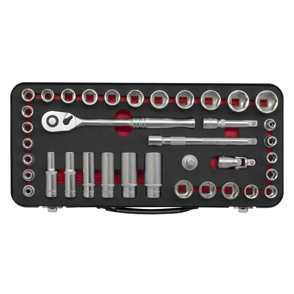 Premier Platinum Metric/Imperial Socket Set 3/8"Sq Drive 37p