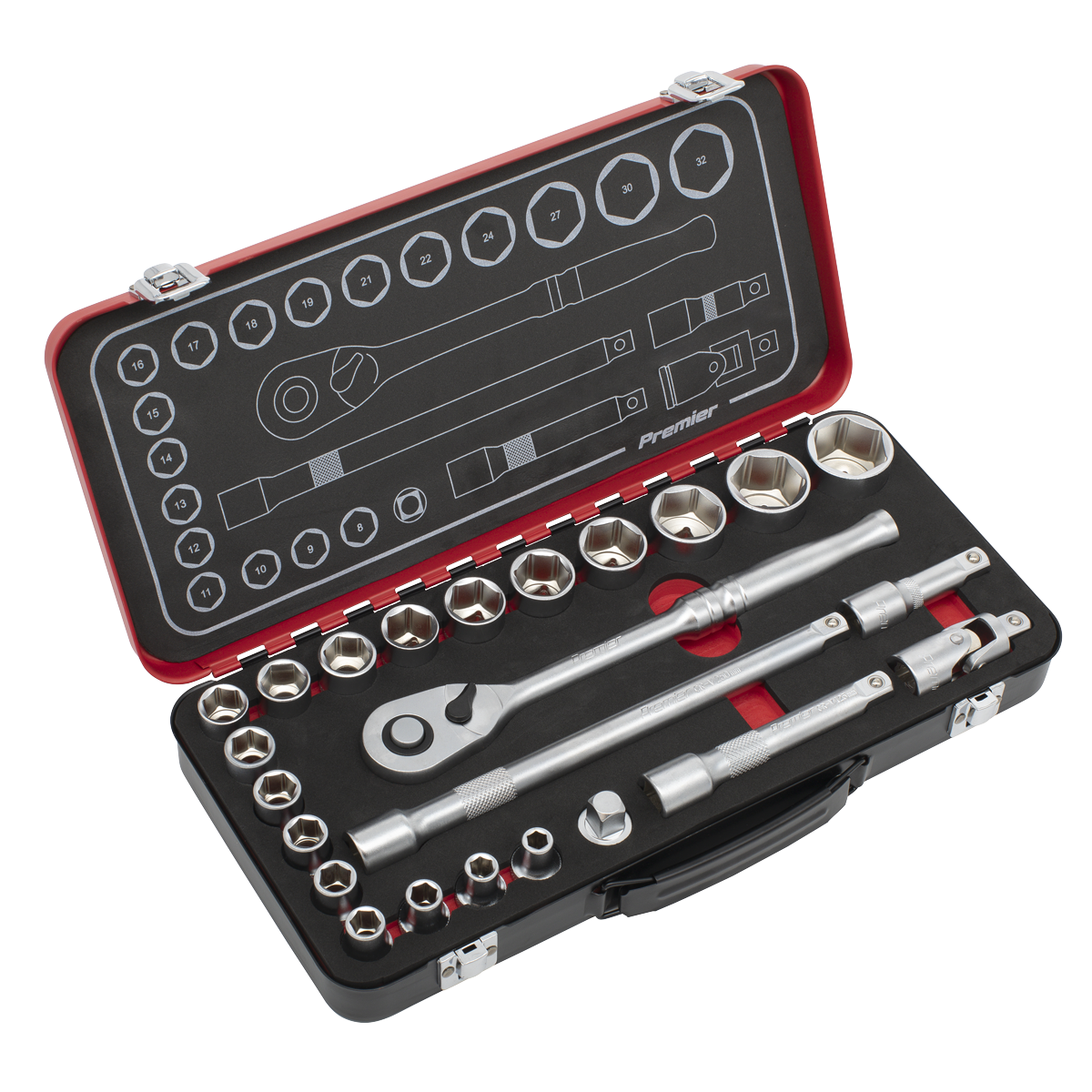 Premier Platinum Socket Set 1/2"Sq Drive 24pc