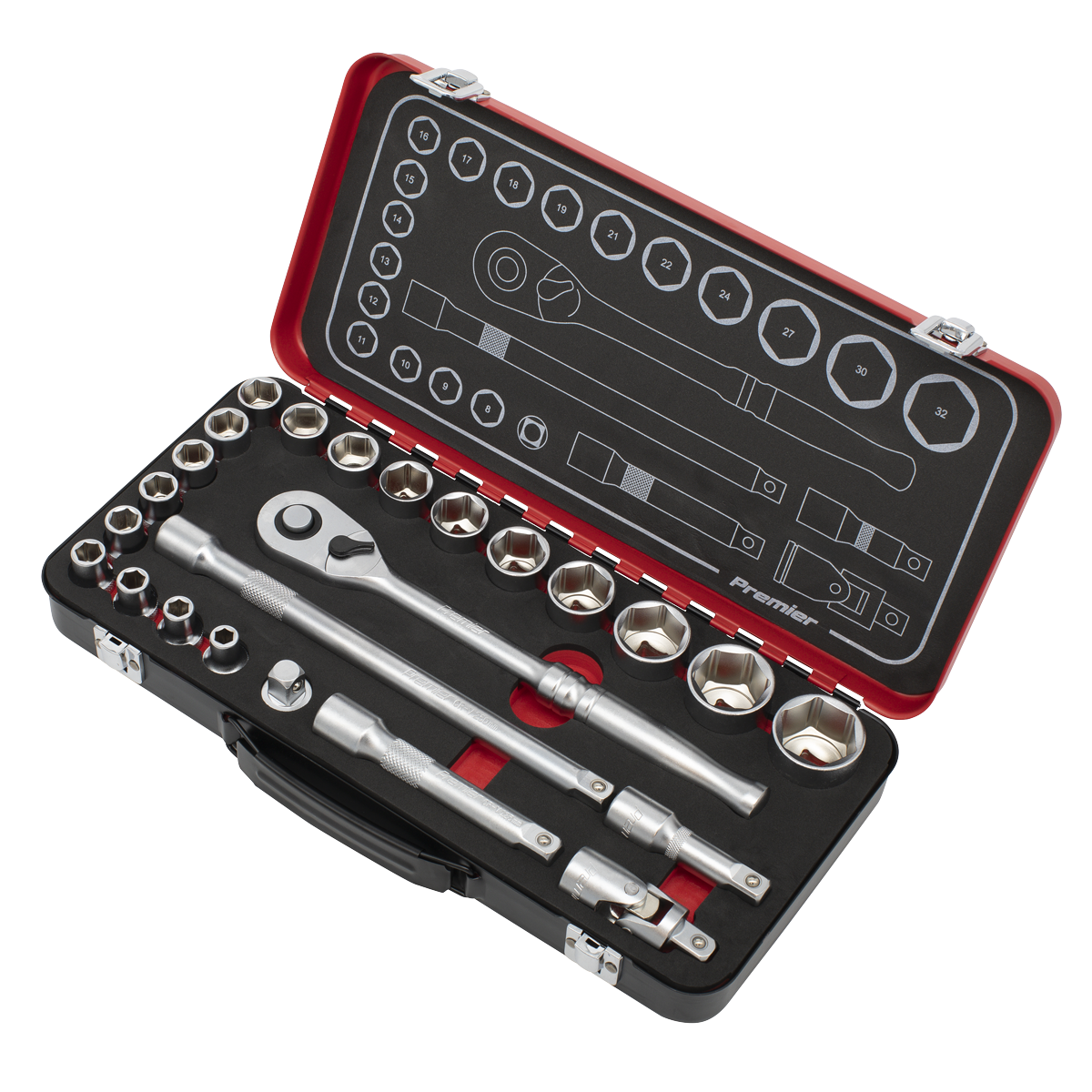 Premier Platinum Socket Set 1/2"Sq Drive 24pc