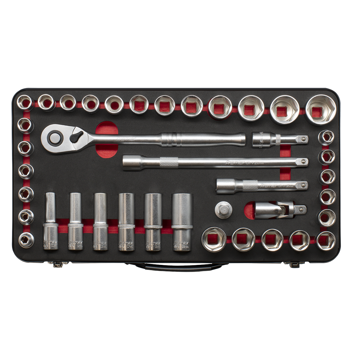 Premier Platinum Metric/Imperial Socket Set 1/2"Sq Drive 40p