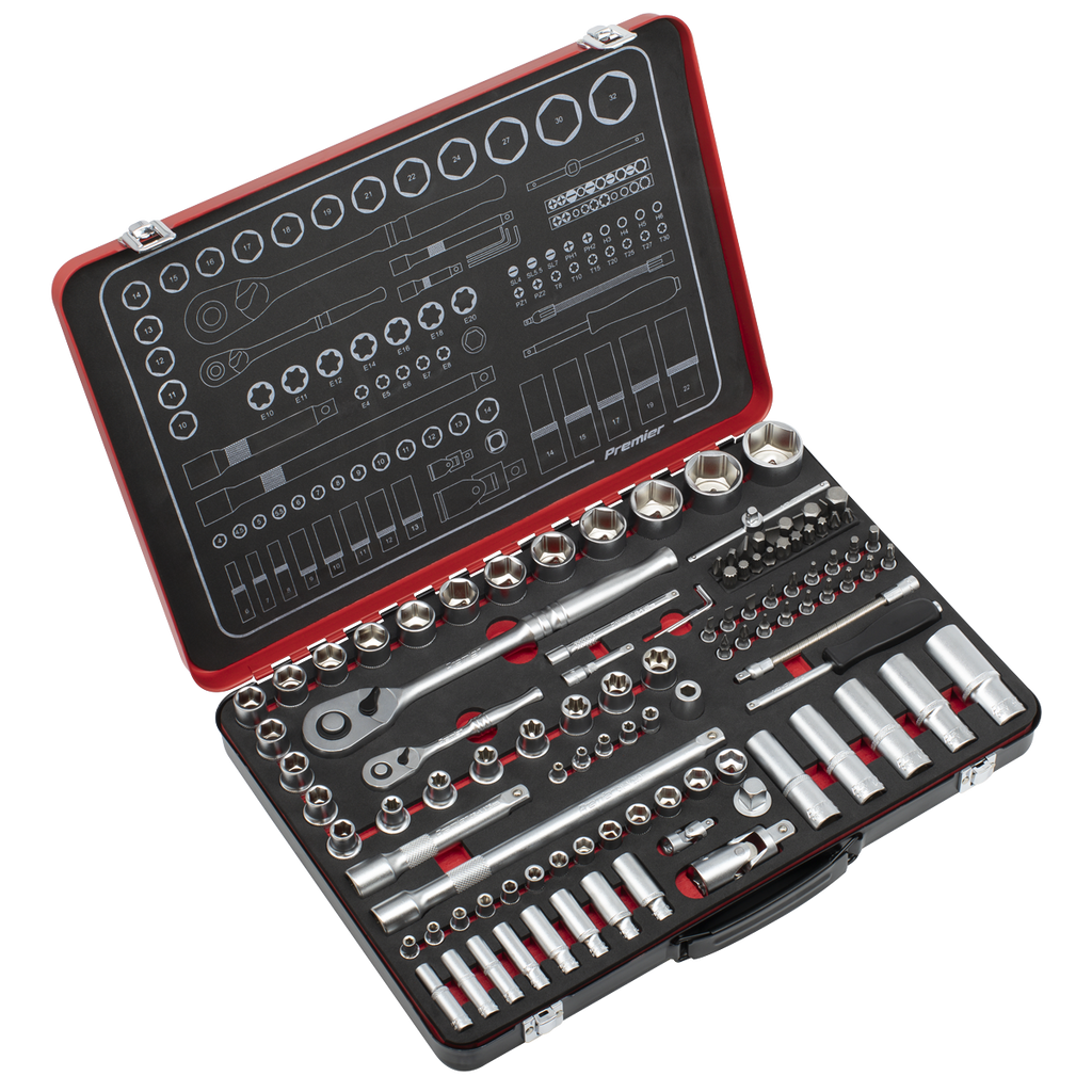 Premier Platinum Socket Set 1/4" & 1/2"Sq Drive 108pc