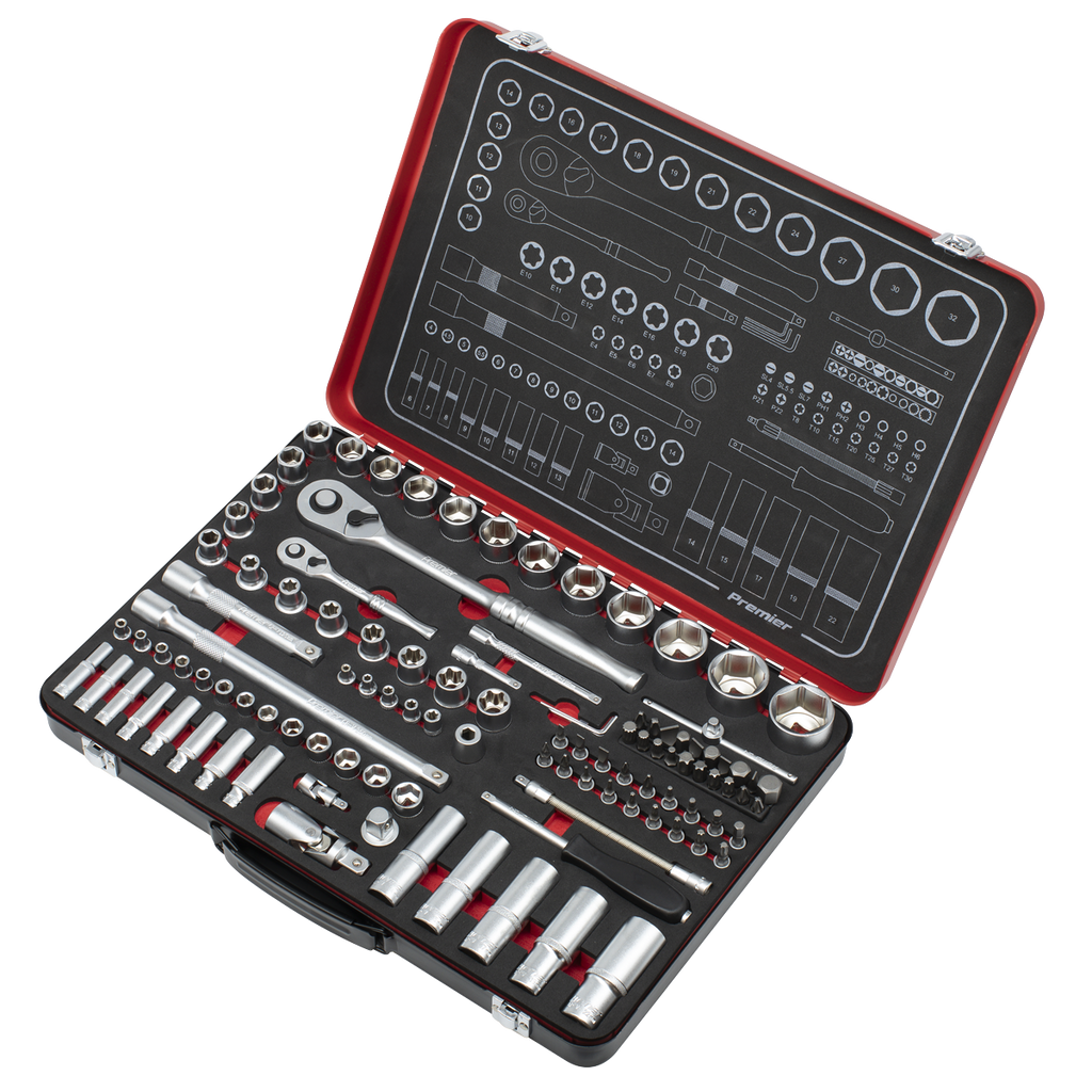 Premier Platinum Socket Set 1/4" & 1/2"Sq Drive 108pc