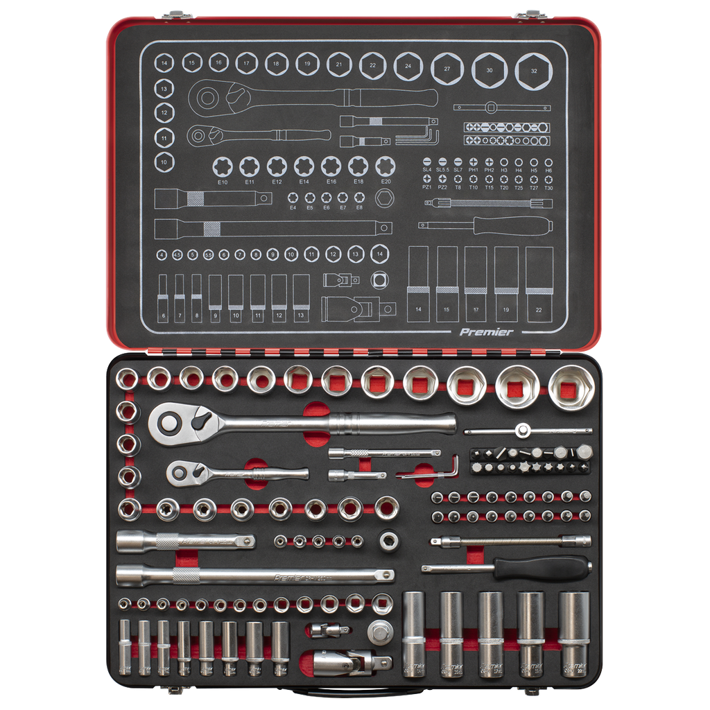 Premier Platinum Socket Set 1/4" & 1/2"Sq Drive 108pc