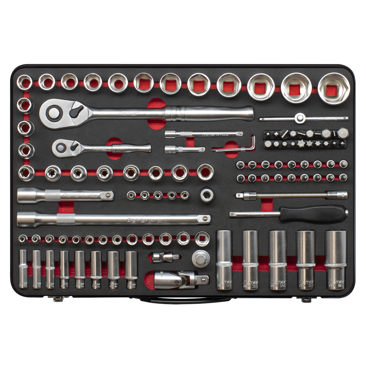 Premier Platinum Socket Set 1/4" & 1/2"Sq Drive 108pc