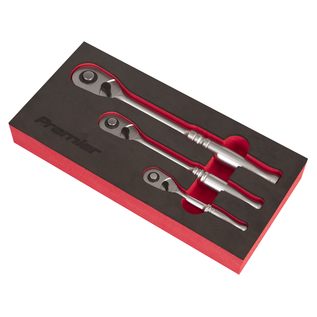 Premier Platinum Pear-Head Ratchet Wrench Set with Flip Reve
