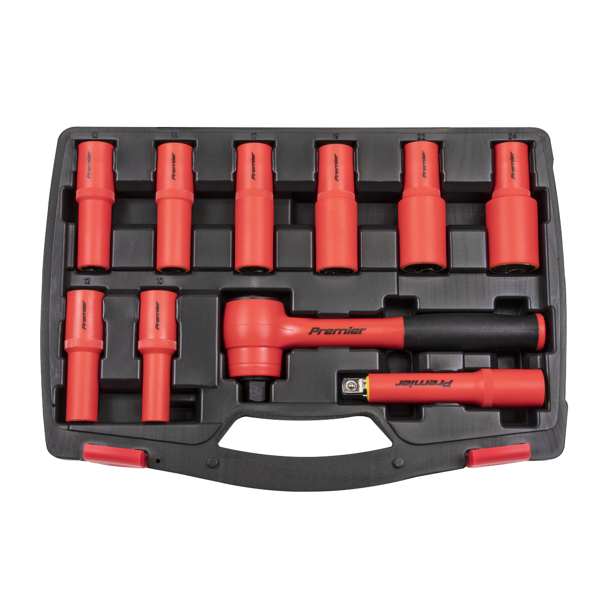 Premier Insulated Socket Set 1/2"Sq Drive 10pc - VDE Approve