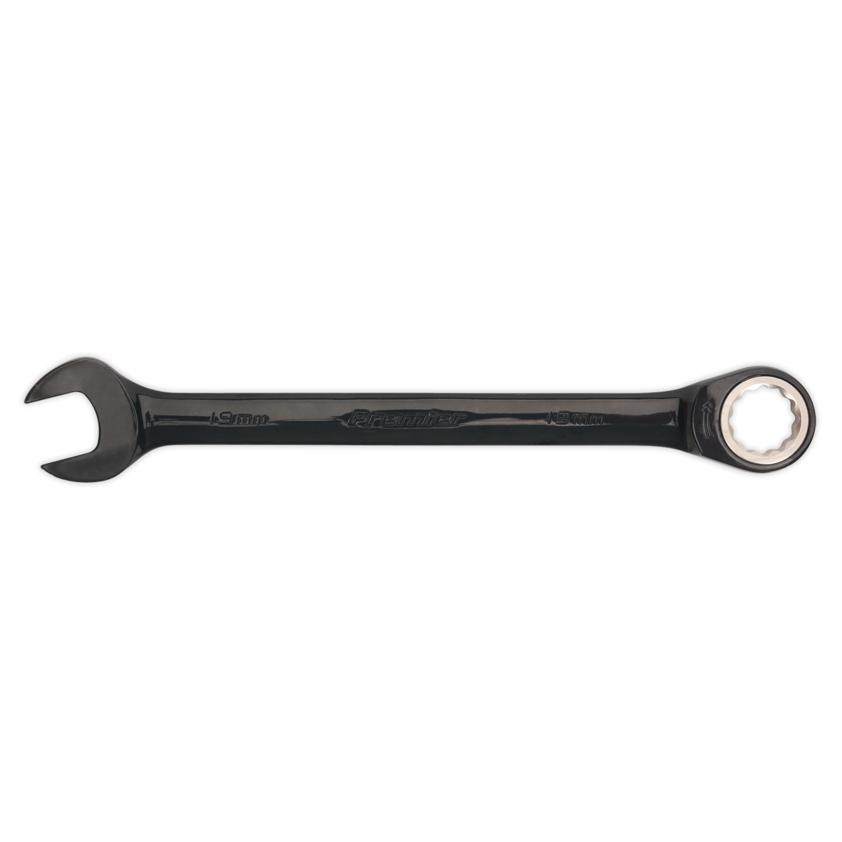 Premier Black Combination Ratchet Spanner Set 7pc