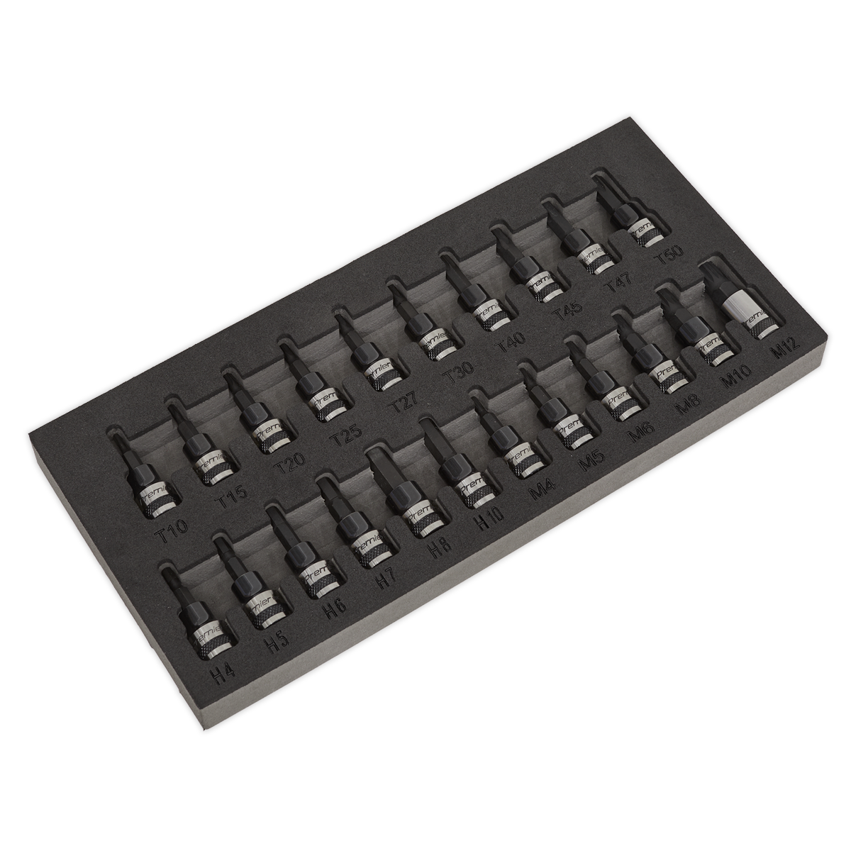 Premier Black TRX-Star*/Hex/Spline Socket Bit Set 3/8"Sq Drive 22pc