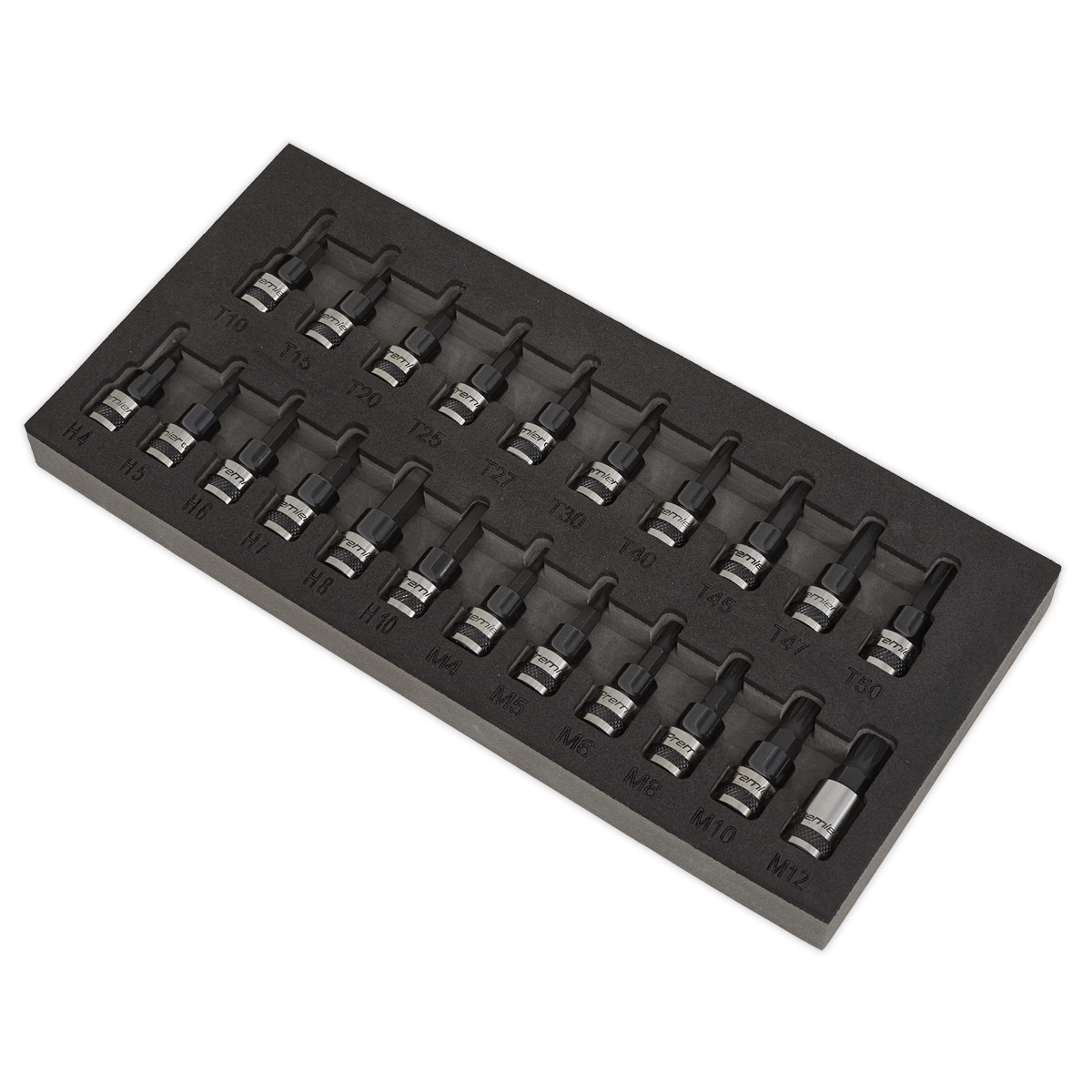 Premier Black TRX-Star*/Hex/Spline Socket Bit Set 3/8"Sq Drive 22pc