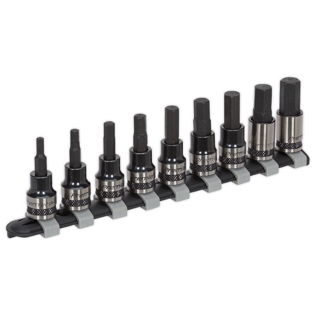 Premier Black Hex Key Socket Bit Set 3/8"Sq Drive 9pc