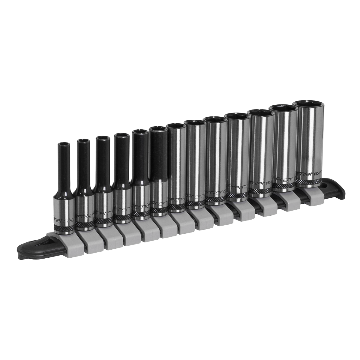 Premier Black Deep Socket Set 1/4"Sq Drive 13pc