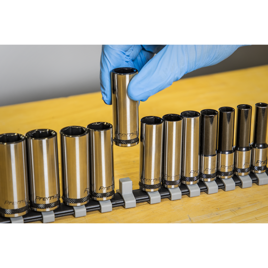 Premier Black Deep Socket Set 3/8"Sq Drive 12pc