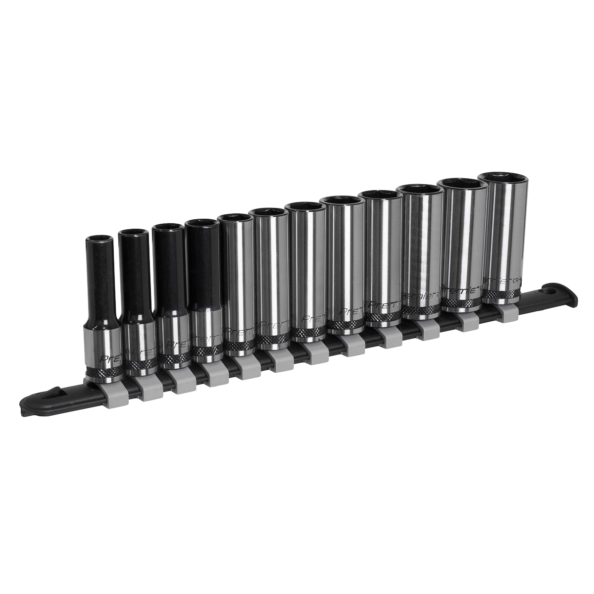 Premier Black Deep Socket Set 3/8"Sq Drive 12pc