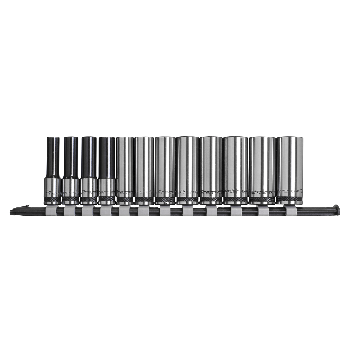 Premier Black Deep Socket Set 3/8"Sq Drive 12pc