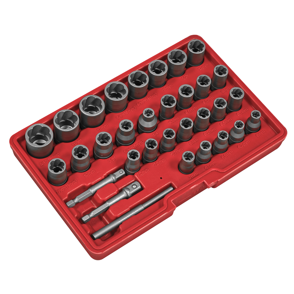 Slim Design Bolt & Nut Extractor Set 32pc