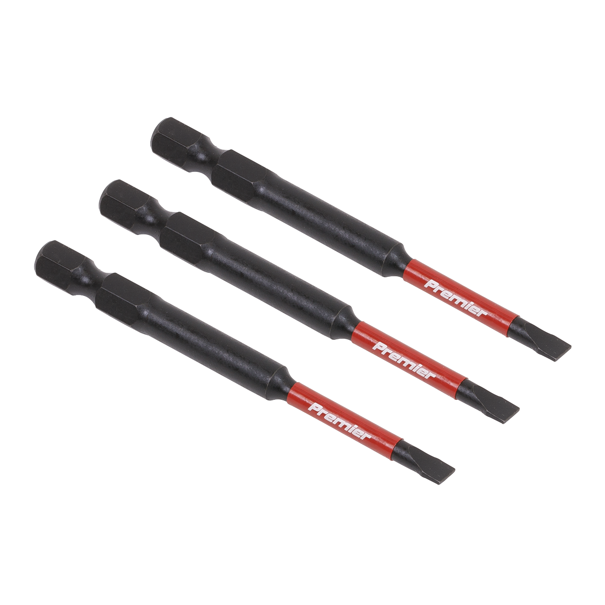 Premier Slotted Impact Power Tool Bits 4.5 x 75mm 3pc