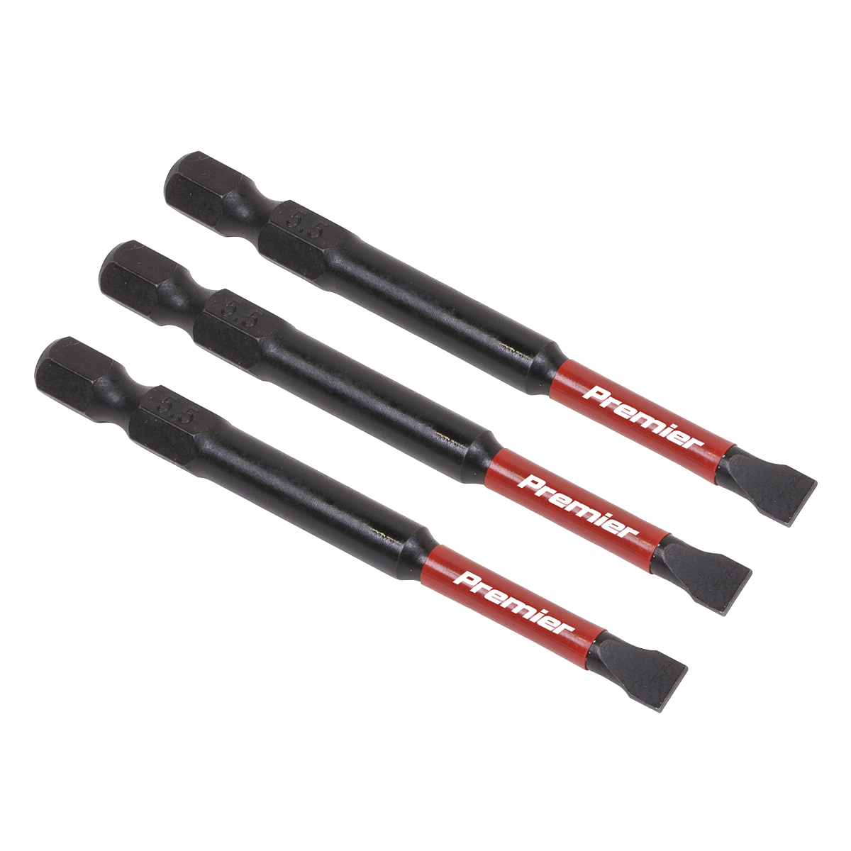 Premier Slotted Impact Power Tool Bits 5.5 x 75mm 3pc