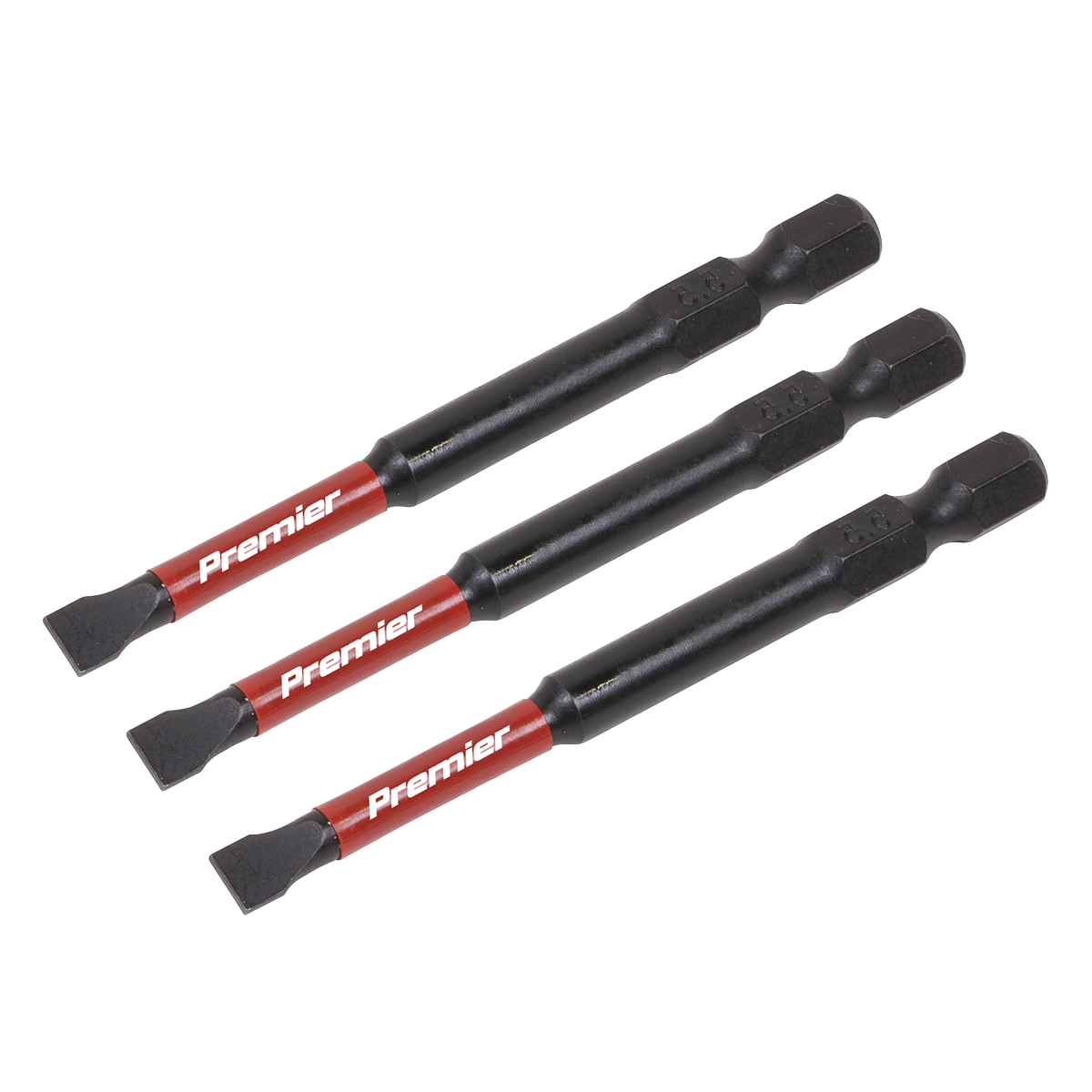 Premier Slotted Impact Power Tool Bits 5.5 x 75mm 3pc