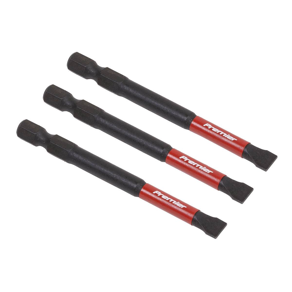 Premier Slotted Impact Power Tool Bits 6.5 x 75mm 3pc