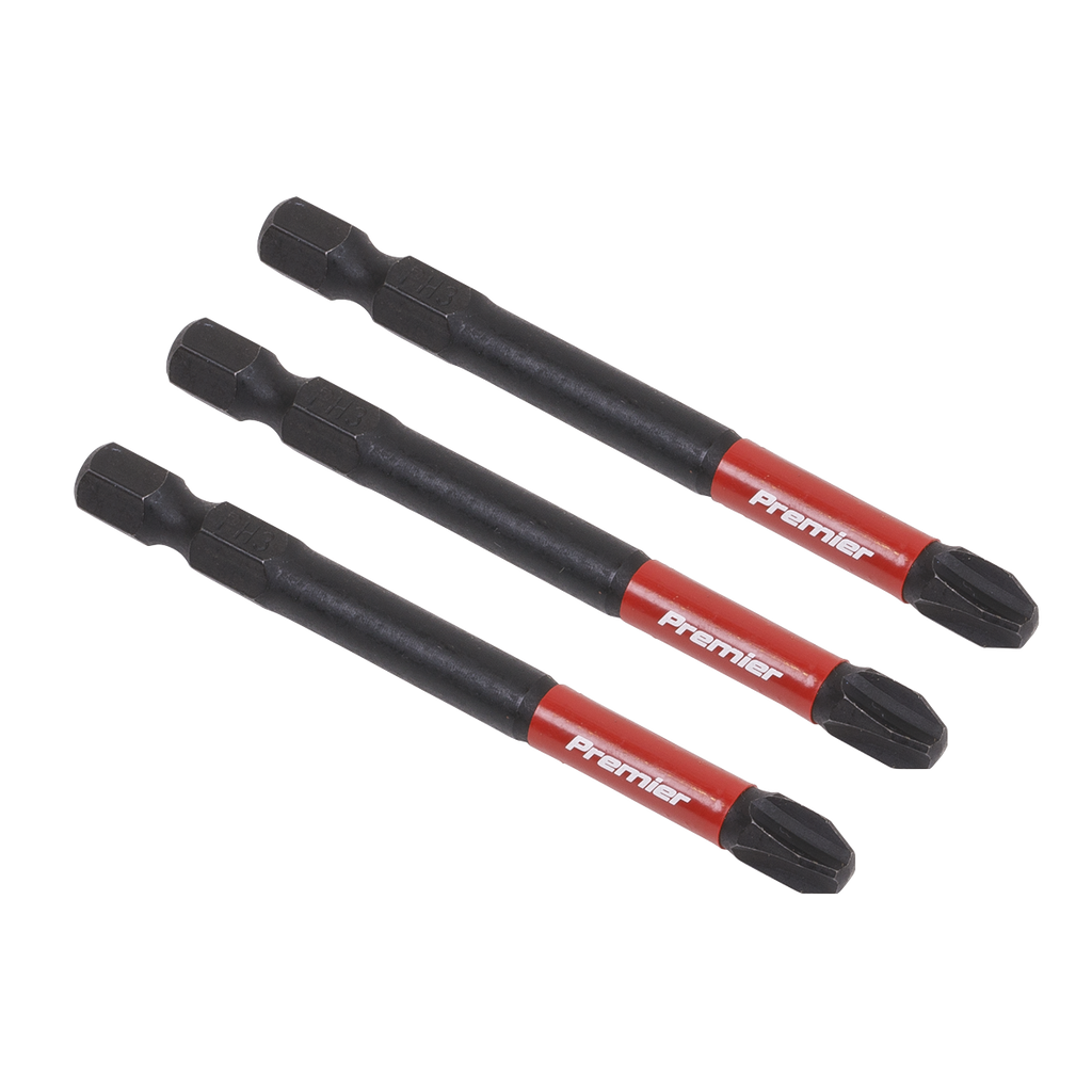Premier Phillips Impact Power Tool Bits #3 x 75mm 3pc