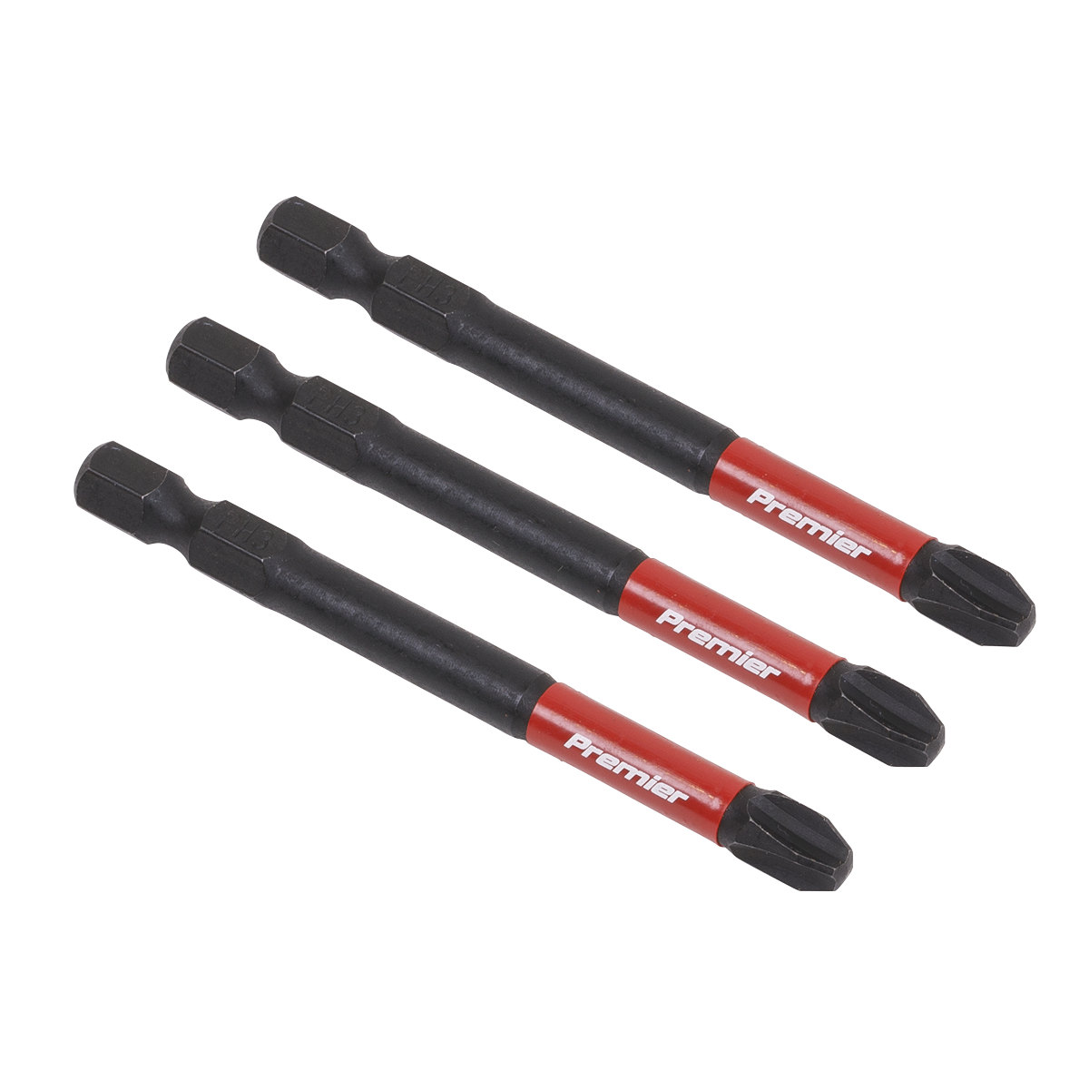 Premier Phillips Impact Power Tool Bits #3 x 75mm 3pc