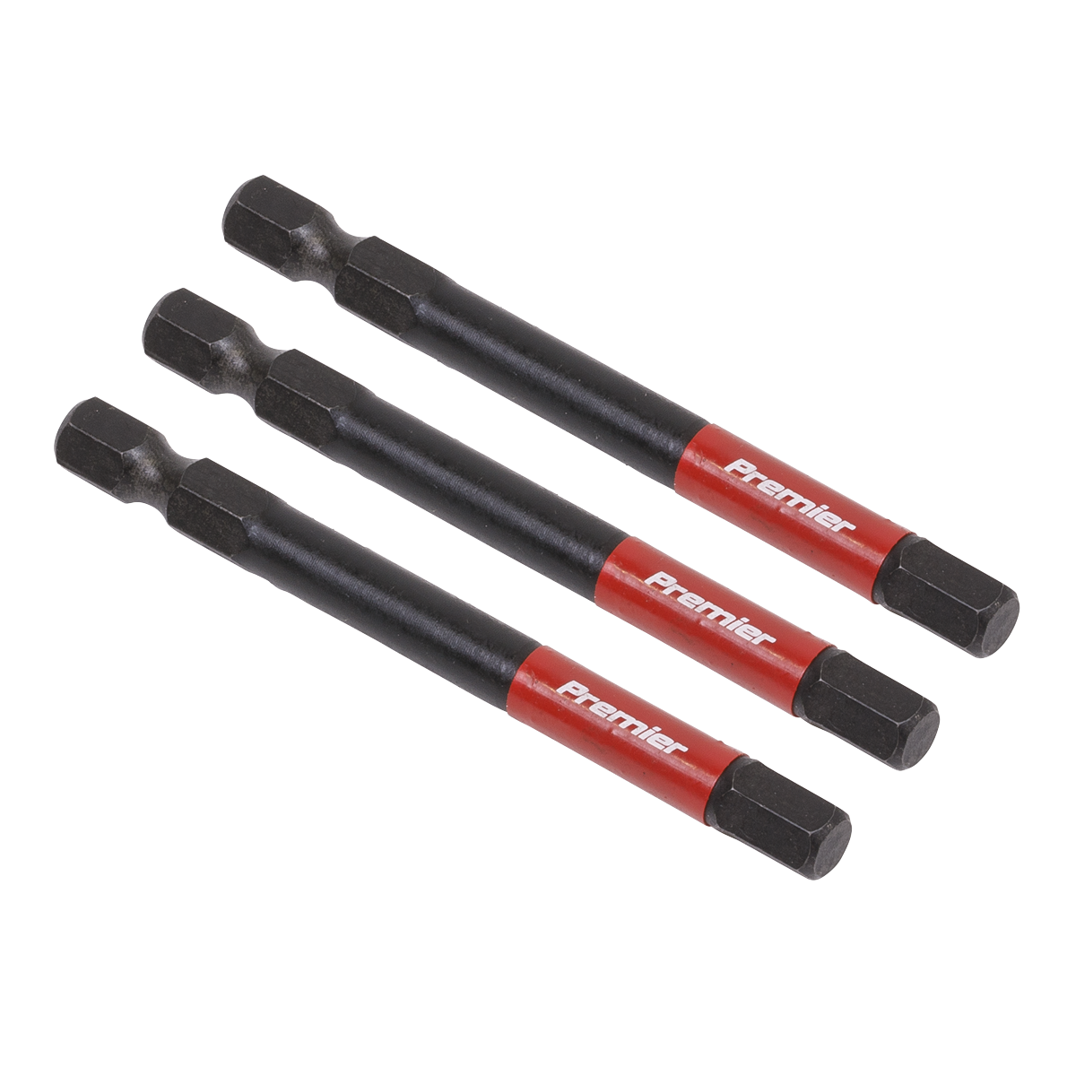 Premier Hex Impact Power Tool Bits 6 x 75mm 3pc
