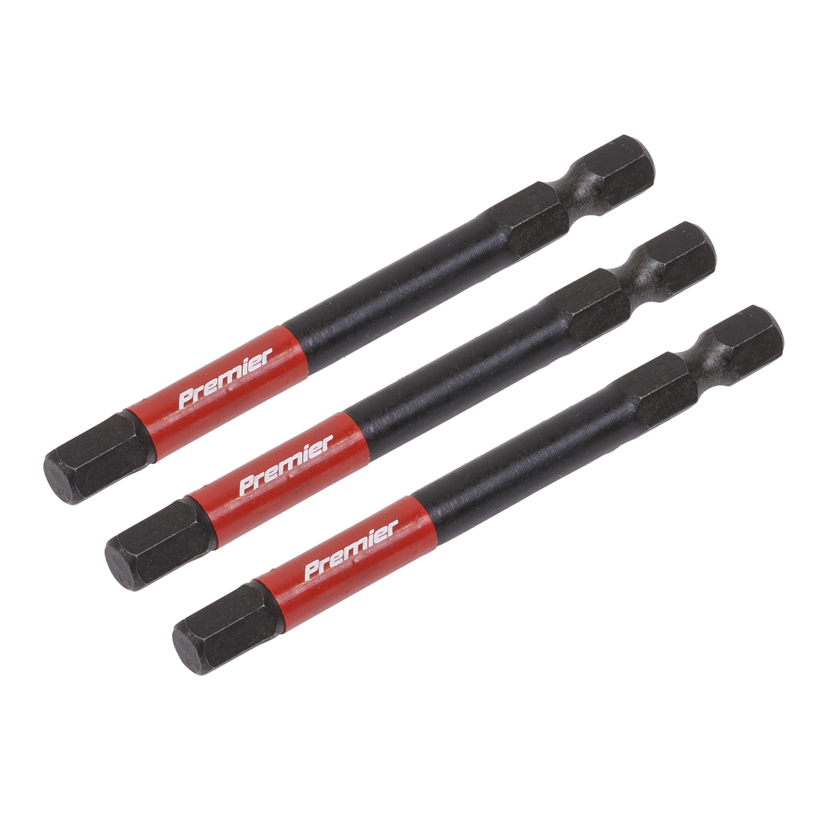 Premier Hex Impact Power Tool Bits 6 x 75mm 3pc