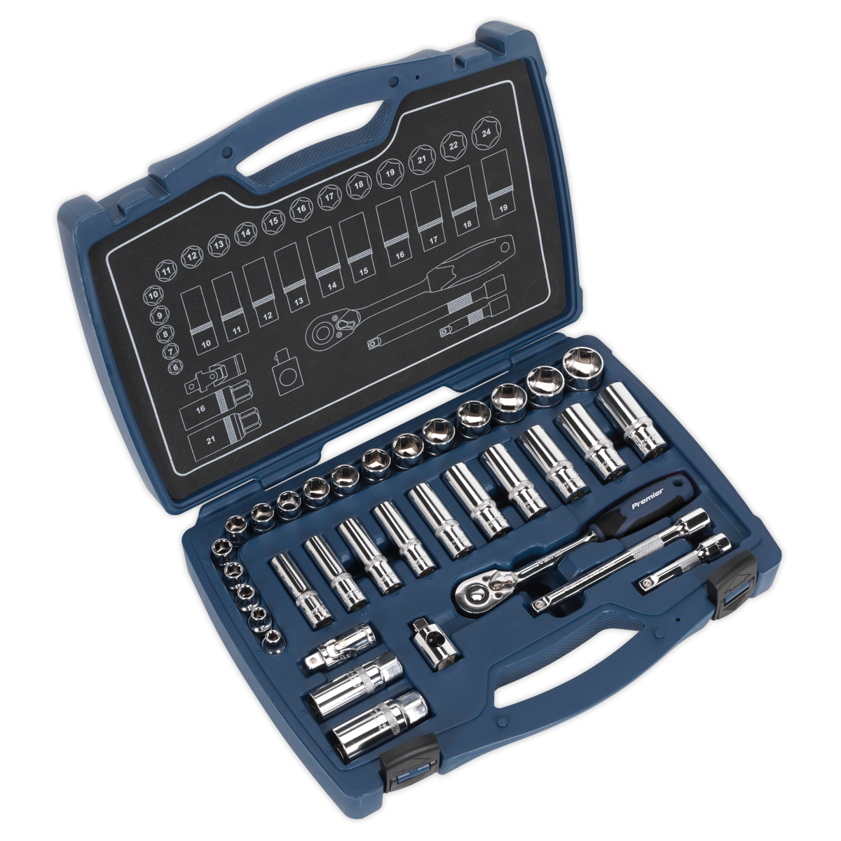 Premier Socket Set 3/8"Sq Drive 34pc
