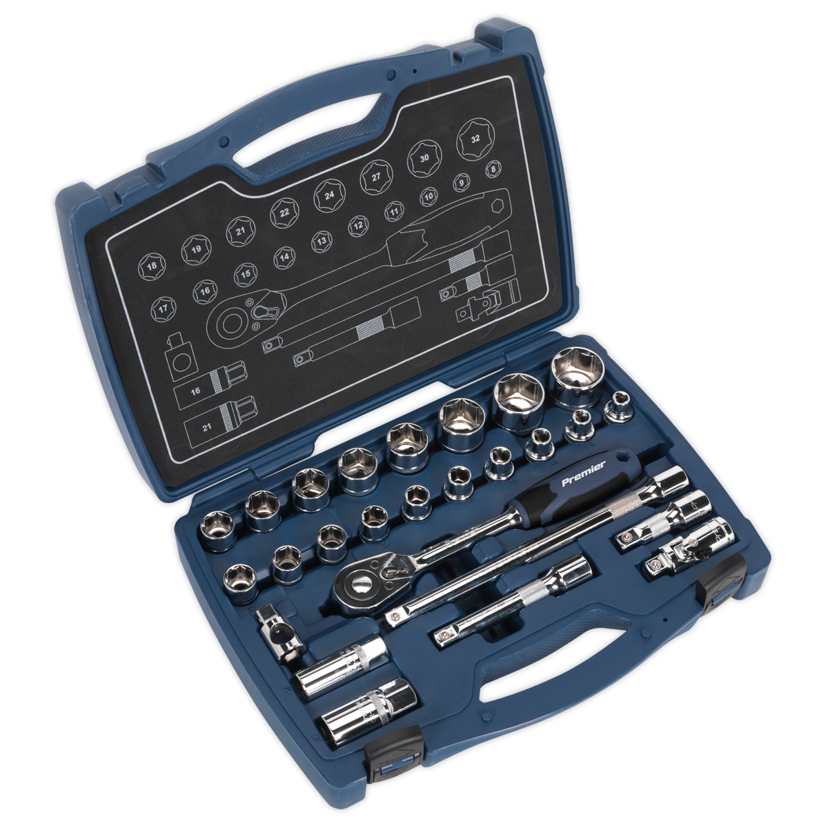 Premier Socket Set 1/2"Sq Drive 26pc