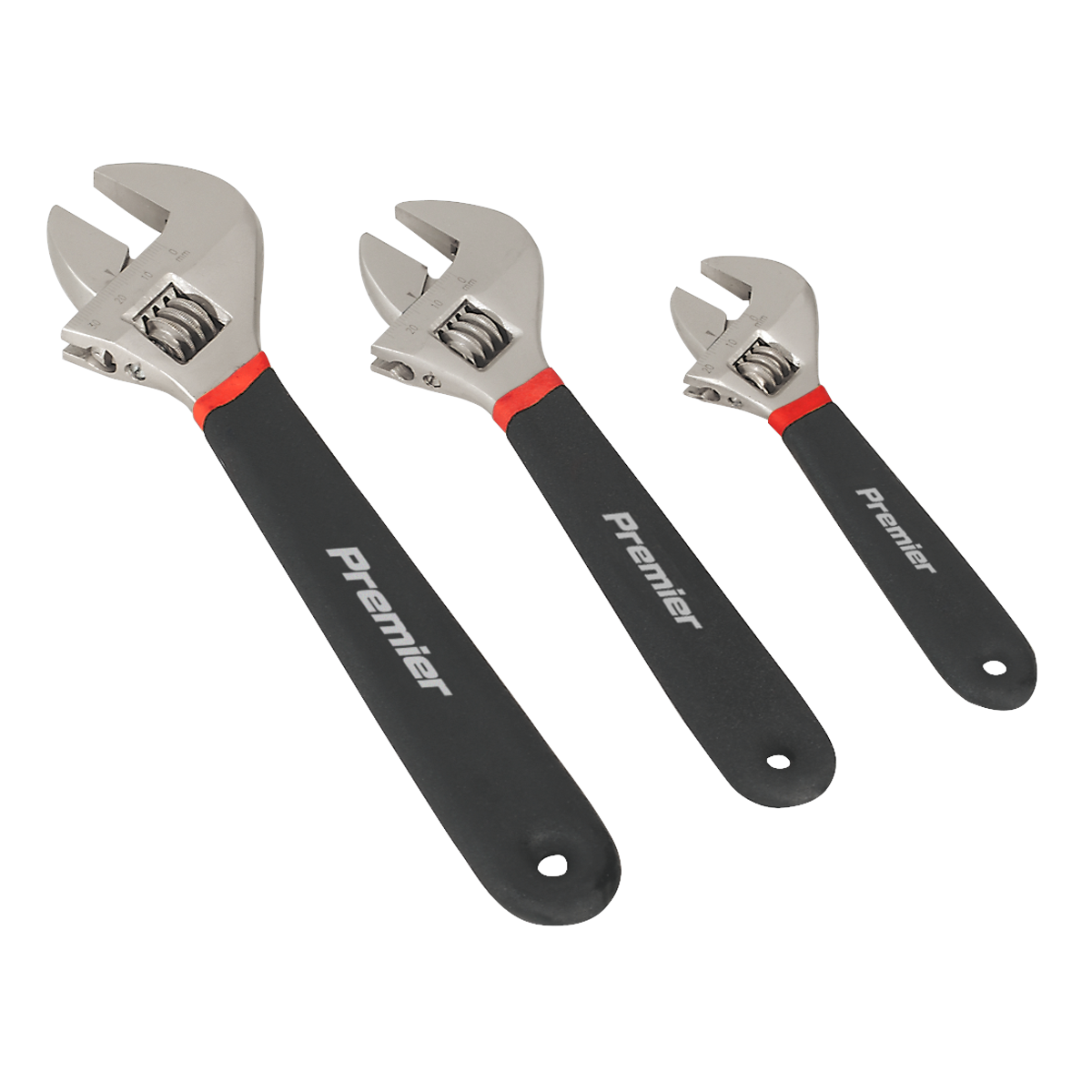Premier Adjustable Ni-Fe Finish Wrench Set 3pc