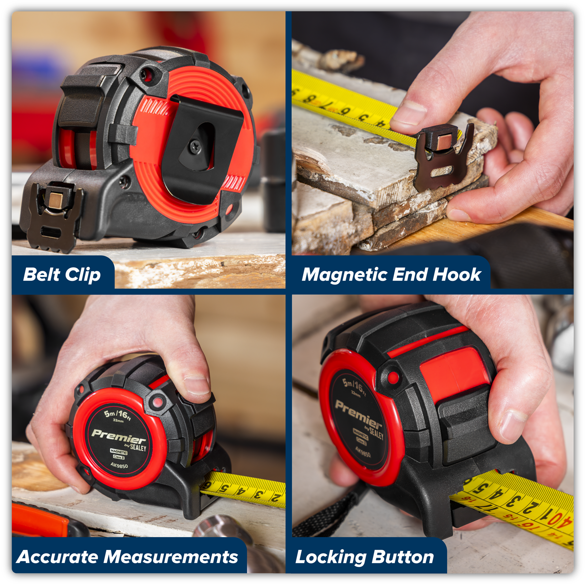 Premier Metric/Imperial Tape Measure Extra-Wide Blade 5m(16f