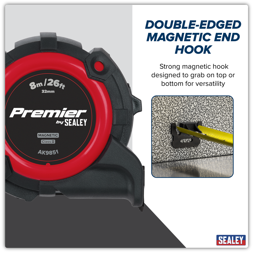 Premier Metric/Imperial Tape Measure Extra-Wide Blade 8m(26f