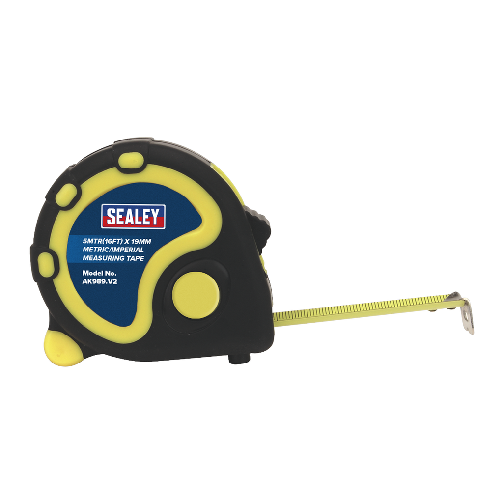 Metric/Imperial Rubber Tape Measure 5m(16ft) x 19mm - Displa