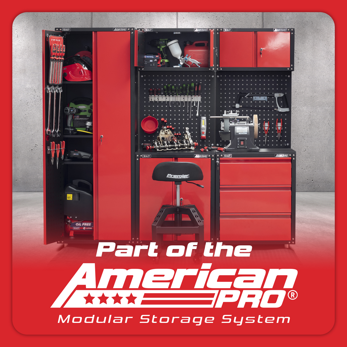 Complete Garage Storage System with 2 Mobile Trolleys