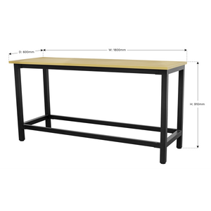 Heavy-Duty Steel Workbench with 25mm MDF Top 1.8m