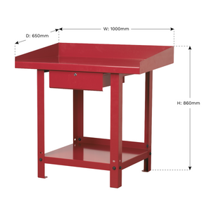 Steel Workbench with Drawer 1m