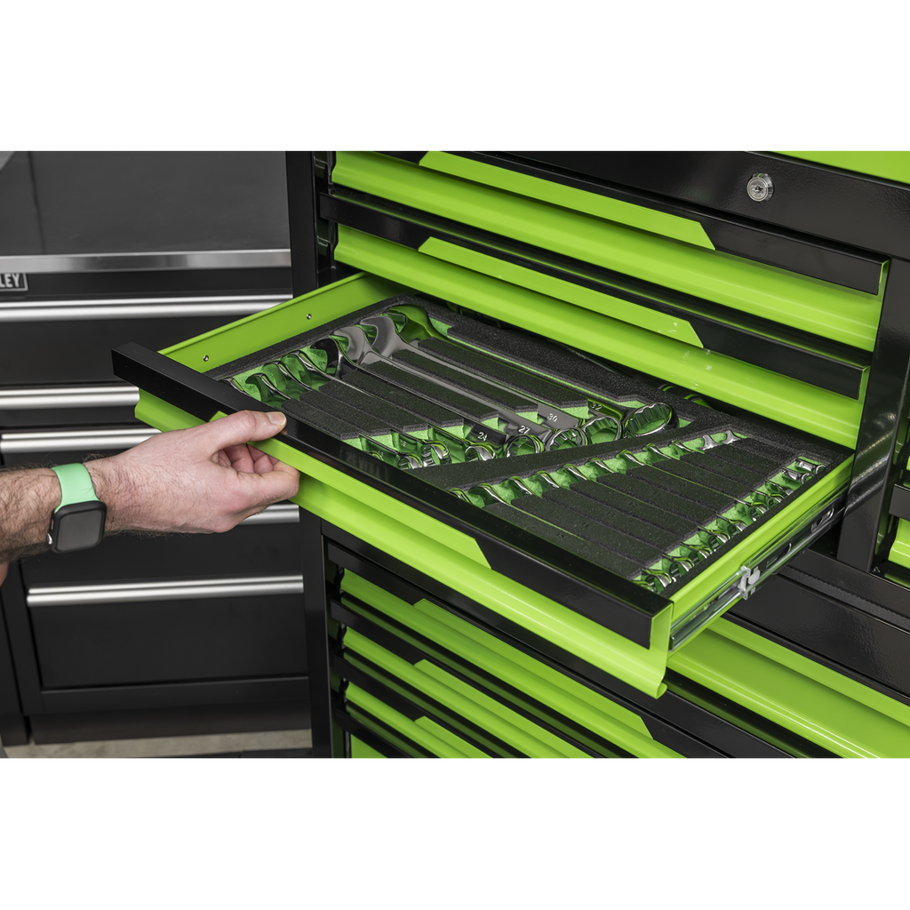 Superline Pro® Topchest & Rollcab Combination 12 Drawer & 1 Door Cupboard - Green