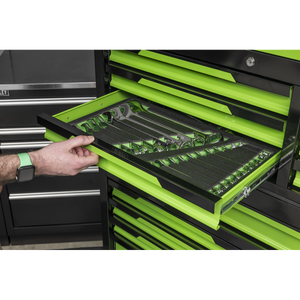 Superline Pro® Topchest & Rollcab Combination 12 Drawer & 1 Door Cupboard - Green