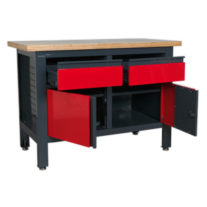 Workbench with 2 Drawers & 2 Cupboards