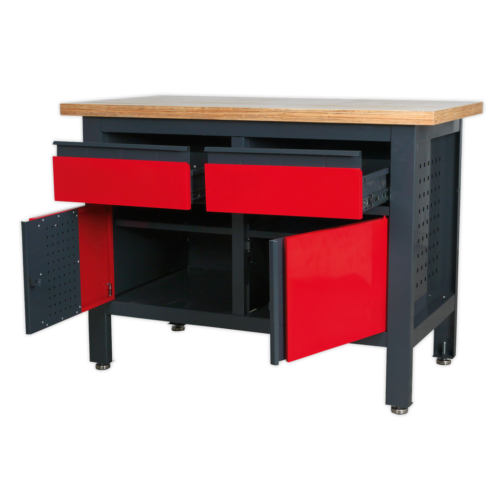 Workbench with 2 Drawers & 2 Cupboards