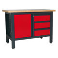 Workbench with 3 Drawers & Cupboard