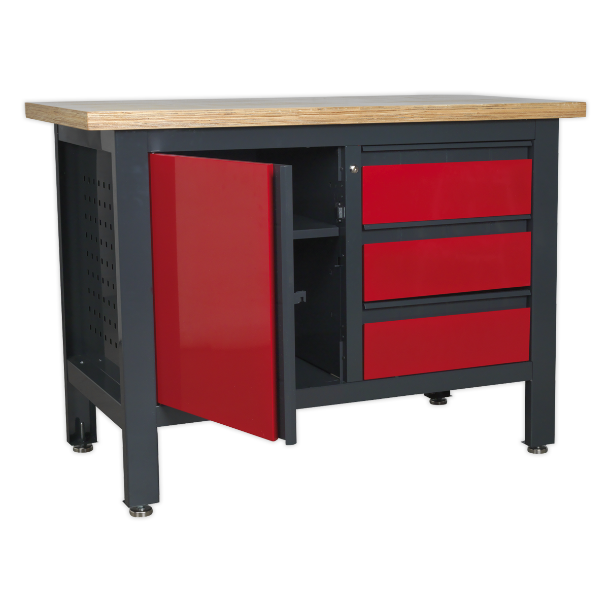Workbench with 3 Drawers & Cupboard